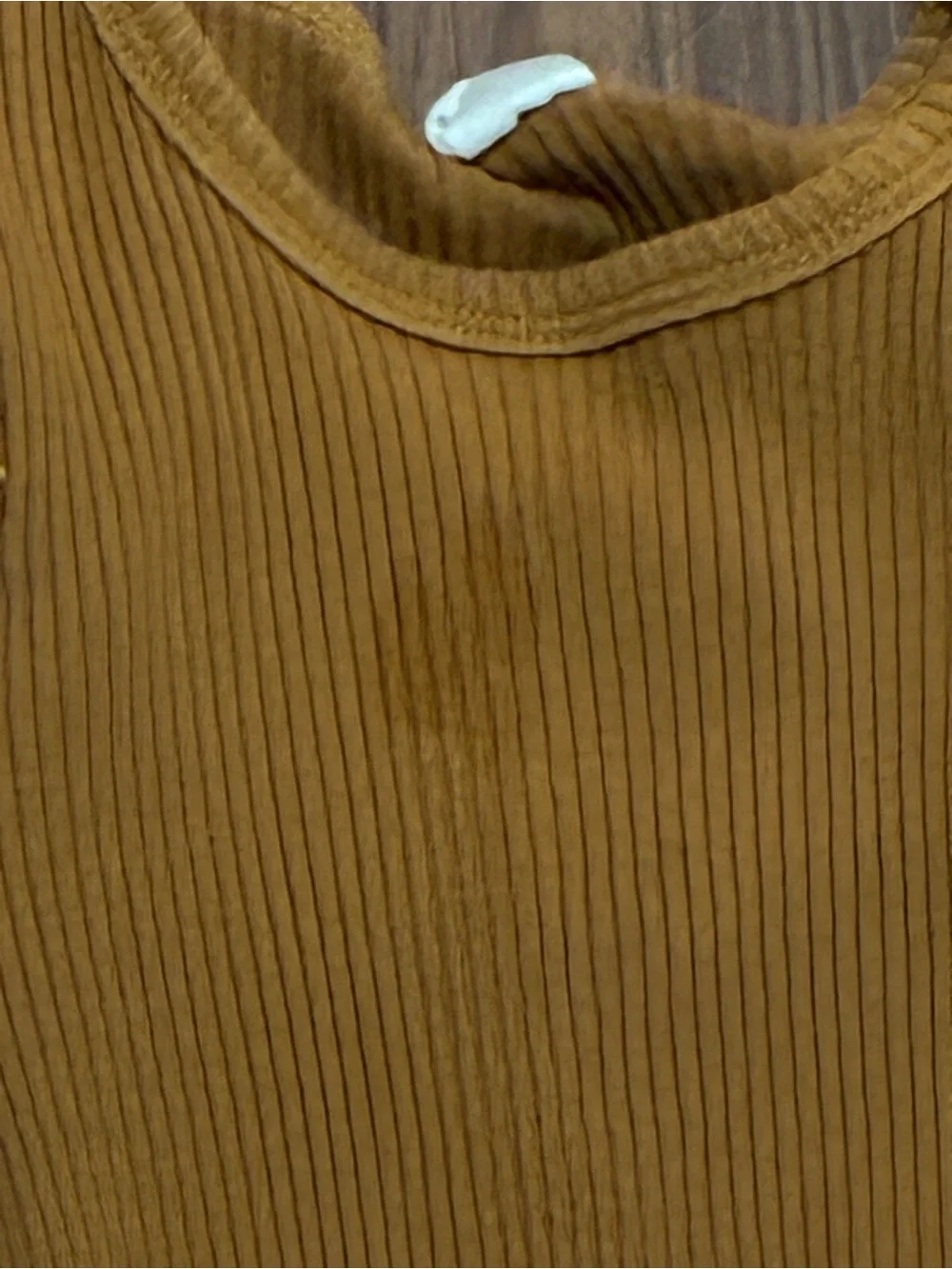 Ribbed Ruffle Sleeve Top in Mustard